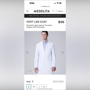 Medelita Vert Lab Coat size small